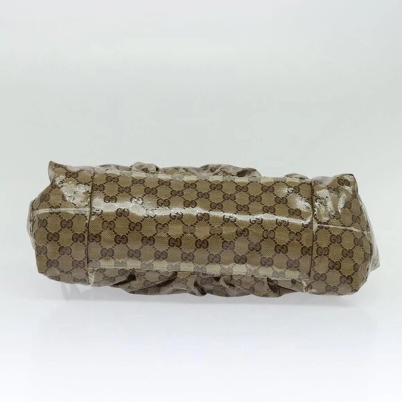 GUCCI GG Crystal Hand Bag Coated Canvas Brown Gold 197020 Auth 119369 - Picture 7 of 16